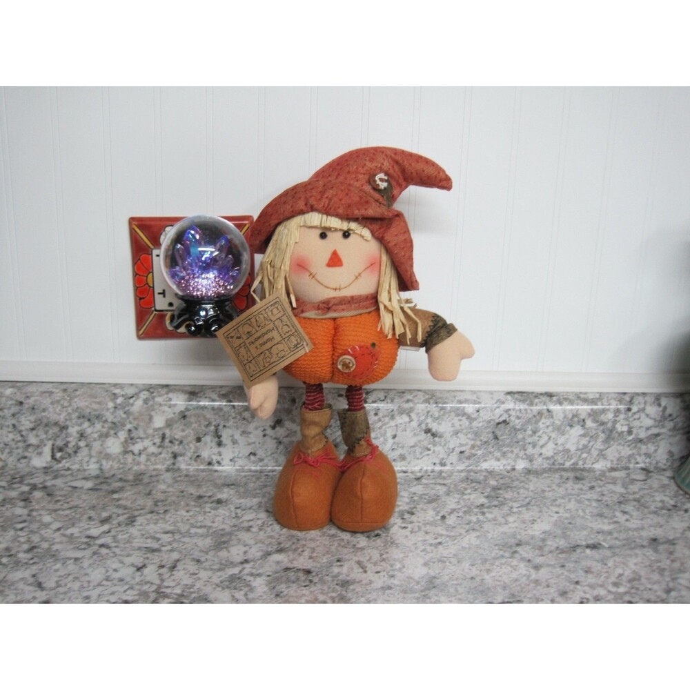 Hanna's Handiworks Pumpkin Harvest Scarecrow Stander 14" New Old Stock W/Tags